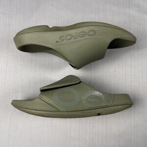 OOFOS Ooahh Sport Flex Women’s Size 8 Army Green Comfy Foam Sandal EU 39 Men’s 6